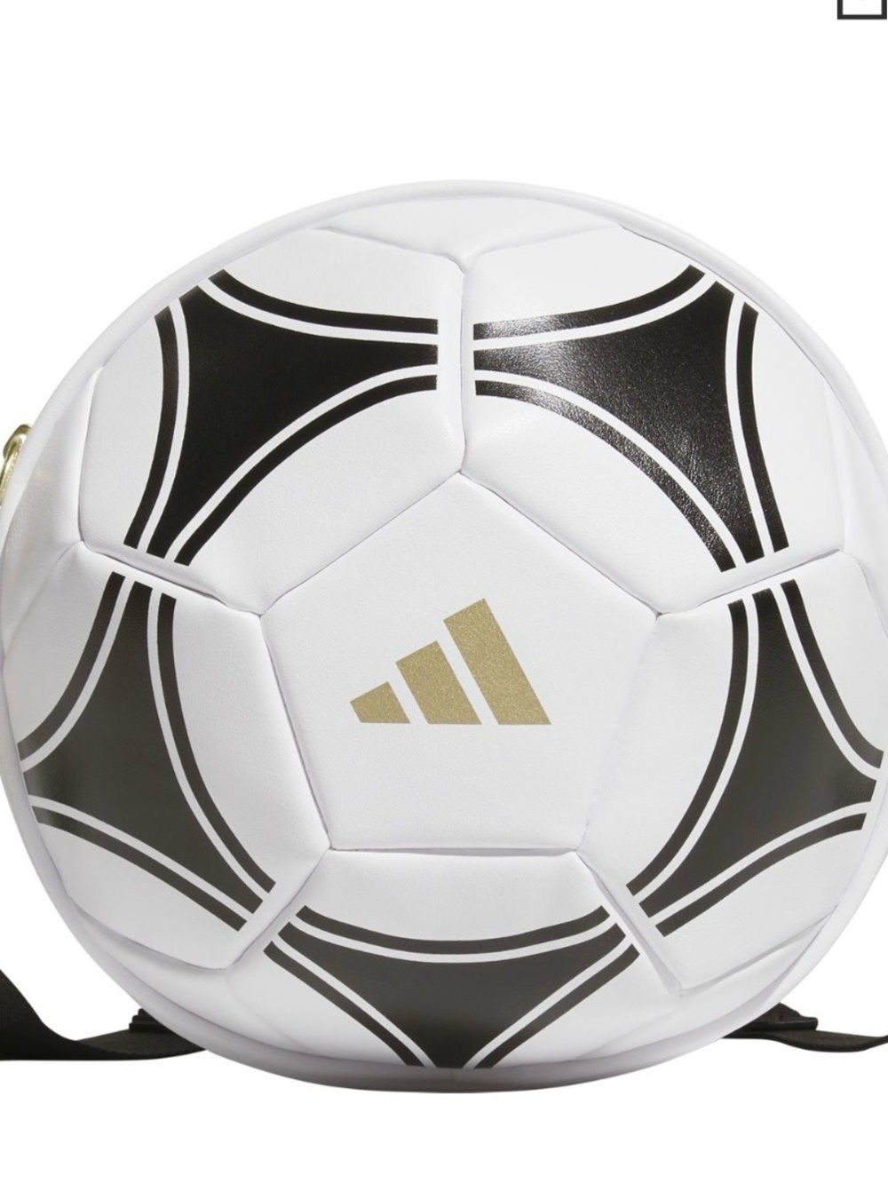 adidas White/Black/Gold Metallic Soccer Ball Crossbody Purse